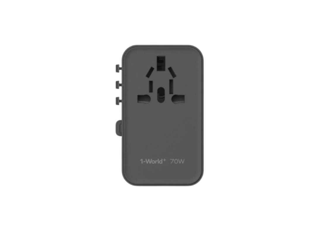 Buy Momax 1-World+ 70W GaN Travel Adapter - USB-C, USB-A, AC Outlet Black in Qatar Buy Momax 1-World+ 70W GaN Travel Adapter - USB-C, USB-A, AC Outlet Black in Qatar